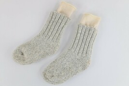 Vtg 60s 70s Distressed Wool Blend Knit Layered Hiking Boot Socks Womens ... - $914.06 MXN