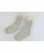 Vtg 60s 70s Distressed Wool Blend Knit Layered Hiking Boot Socks Womens ... - $908.65 MXN