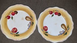 2 Longaberger Pottery Napa Orchard Luncheon Plate 31995 9”  - $29.65