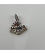 BRIGHTON “Welcome Las Vegas” Dangle Sign Charm Silver Tone Enamel Travel... - $220.50 MXN