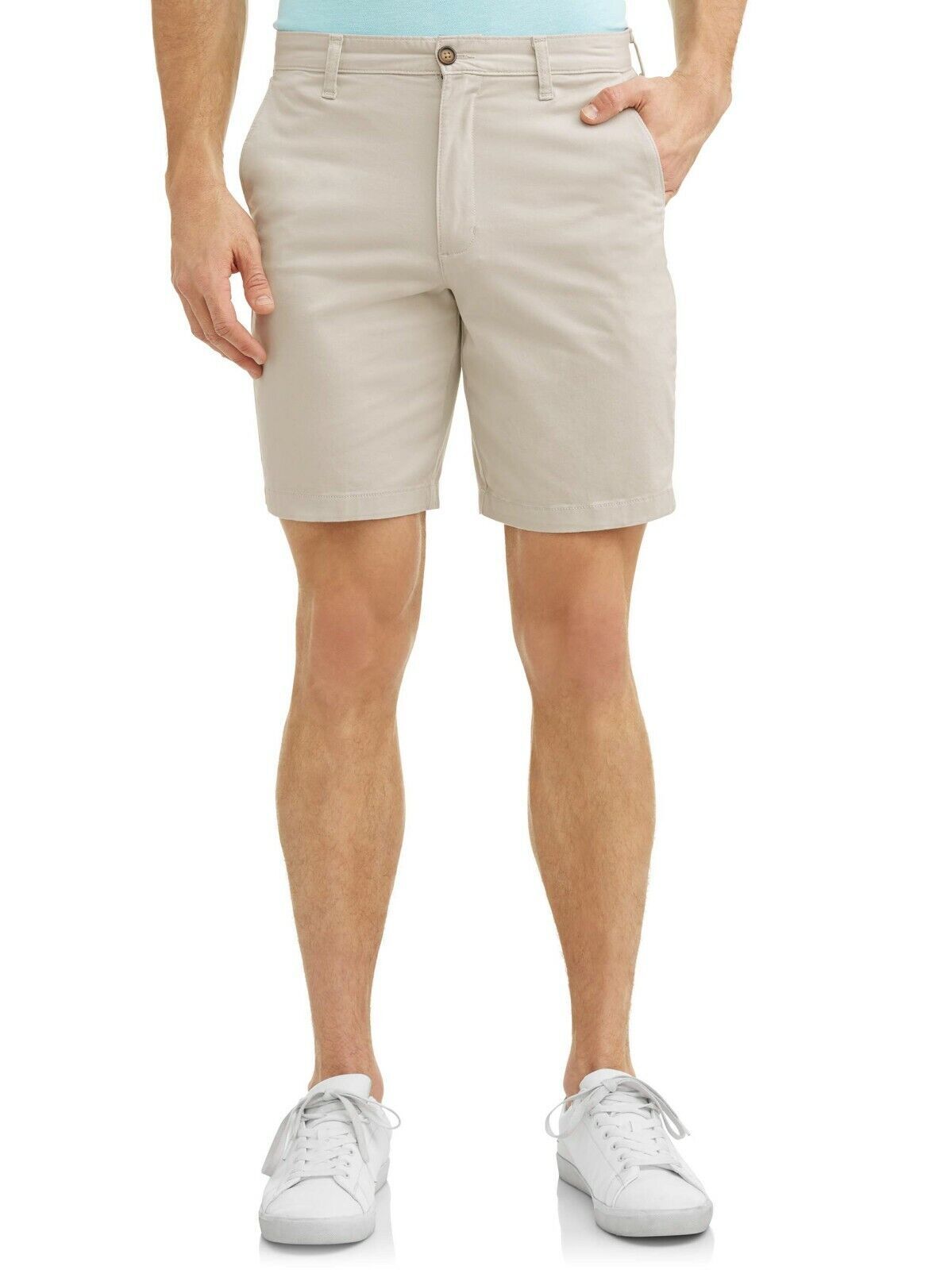 Primary image for George Men's Casual Flat Front Shorts Size 44 Sidewalk Khaki   9" Inseam NEW