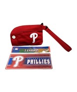 Philadelphia Phillies Red Wristlet Cell Phone Case Purse &amp; 3D Car Magnet - $12.86