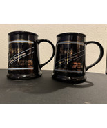 Vintage 1986 San Francisco Souvenir Mugs - Black &amp; Gold Cable Car Set of 2 - $544.20 MXN