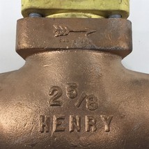 Henry 205 2-5/8&quot; Check Valve Brass Globe Type  - $1,199.99