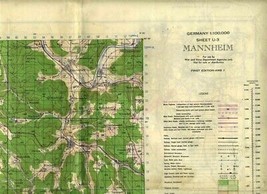 Mannheim Germany 1943 War &amp; Navy Dept Map First Edition U-3 England Map ... - £198.08 GBP
