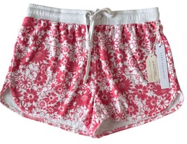 Jane and Delancey Women&#39;s Elastic Waist Cotton Blend Floral Shorts Sz M XL Pink - £13.36 GBP