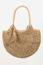 Fame Straw Braided Tote Bag with Tassel - £32.45 GBP