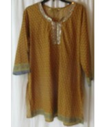 Stylish Chakra Womens 48 Brown Embellished Boho Tunic Blouse Top Shirt - €11,82 EUR