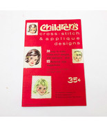 Children&#39;s Cross-Stitch &amp; Applique Designs - Gingham Giraffe Cat Butteri... - $5.93