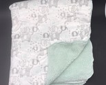 Chick Pea Baby Blanket Elephant Sherpa Gray Green - £11.71 GBP