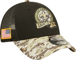 New Orleans Saints Mens New Era Salute to Service 9Forty Adjustable Trucker Hat - £18.42 GBP