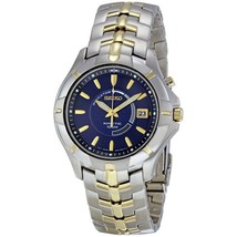NEW* Seiko SKA402 Kinetic Mens Stainless Steel Two-Tone Watch MSRP $495! - £159.24 GBP