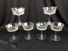 (6) Vintage Luminarc France Glass Crystal Champagne Goblets Stemware Cle... - $39.99
