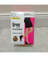 L&#39;eggs Everyday Knee Highs One Size NUDE Reinforced Toe 9 pairs 43592 - $216.96 MXN