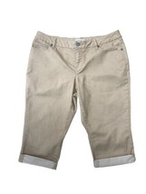 Coldwater Creek Capris Capri Pants Light Brown Denim Jeans Women&#39;s 16P Petite - £10.26 GBP