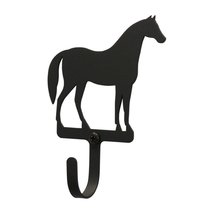 WH-68-S Horse Silhouette Sturdy Metal Black Small Wall Hook - £17.50 GBP