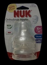 NUK Orthodontic 2pc Wide-Neck Silicone Nipples Sz. 2 Fast Flow 6m+ Germa... - $24.95