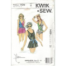 Kwik Sew 1429 Surplice Wrap Swimsuit w/ Optional Skirt Pattern Size 16-22 Uncut - $17.63