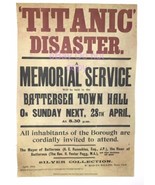 Replica of TITANIC Announcement for MEMORIAL SERVICE on April 28th 11x7.... - $12.00