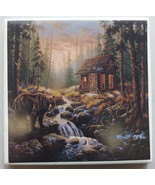 Ceramic Tile Bear At Cabin - $9.91 CAD