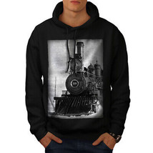 Wellcoda Retro Train Picture Mens Hoodie, Vintage Casual Hooded Sweatshirt - £25.37 GBP+