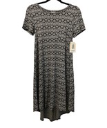 LuLaRoe Womens CARLY XX-Small Stretchy T-Shirt Pocket High Low Dress Bla... - $9.42 CAD