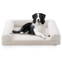 Egg-Foam Dog Crate Bed with 3-Side Bolster and Removable Washable Bed Co... - $102.99