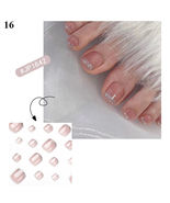 24Pcs Press On Toe False Nails Black Line Glitter Model #16 - £4.63 GBP
