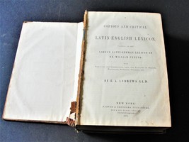 Antique-  A Copius and Critical Latin-English Lexicon DICTIONARY-Harper &amp; Brothe - £88.13 GBP
