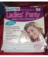 Health Dri Washable Ladies Panty Sz 8 White Salk Bladder Control 100% Co... - $21.73