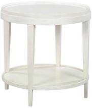 Side Table Round Lipped Top Driftwood White Gray Distressing Acacia Wood Shelf - £1,139.82 GBP