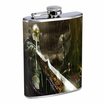 Medieval Knight D6 Flask 8oz Stainless Steel Hip Drinking Whiskey - £11.90 GBP