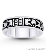 Irish Claddagh Charm Love Loyalty Promise Ring Oxidized 925 Sterling Sil... - $48.26 CAD
