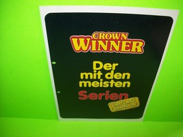Crown Winner Bergmann Original German Text Slot Machine Flyer Gambling Brochure - £23.48 GBP