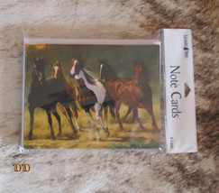 LEANIN TREE &quot;Five Running Horses&quot;~Pack 8 Notecards #35723~Colorful Blank Inside - $8.71