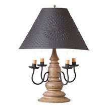 Harrison Lamp in Americana Pearwood with Textured Black Tin Shade image 2