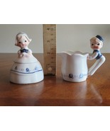 Vintage Dutch Boy &amp; Girl Sugar Bowl Creamer Jar Pitcher E-5817 By Adrian... - $28.49