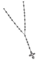 Crystal Black Rosary Catholic Rhinestone - £43.97 GBP