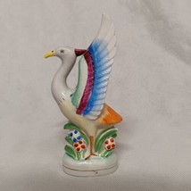 Occupied Japan Ceramic Swan Figurine Hand Painted 7&quot; Tall - £15.19 GBP