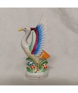 Occupied Japan Ceramic Swan Figurine Hand Painted 7&quot; Tall - £14.97 GBP