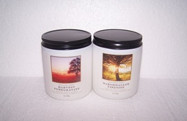 Bath &amp; Body Works Marshmallow Fireside &amp; Harvest Pomegranate Scented Jar... - £22.34 GBP