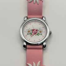 Floral Pink Stainless Steel Silicon Band 26mm Kids Watch Working - $321.39 MXN