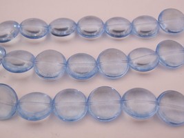 4(Four)  14 mm Cushion Round Beads: Transparent Airy Blue - £1.50 GBP