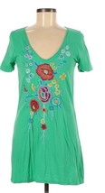 Johnny Was JW Los Angeles Green Embroidered Floral Short Sleeve T-Shirt ... - £47.65 GBP
