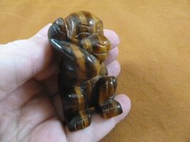 (Y-MON-722) brown Tiger's eye MONKEY APE gemstone carving figurine CHIMP... - $19.74
