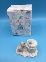 Precious Moments Sugar Town 272914 Kittens Bird Garbage Can Figurine 1997 - £12.61 GBP