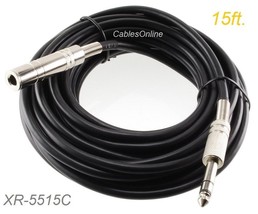 15Ft 1/4&quot; Trs Female To 1/4&quot; Trs Male Headphone Extension Cable, - $33.99