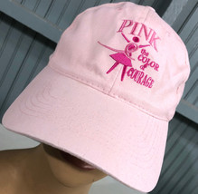 Breast Cancer Pink Is The Color of Courage Adjustable Baseball Cap Hat - £12.21 GBP