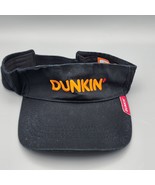 Dunkin Visor Hat Black One Size Adjustable Curved Brim Embroidered Logo - $223.72 MXN