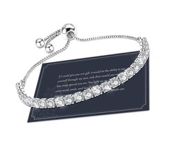 Silver Bracelet,S925 Tennis Bracelet with Sparkling - £41.06 GBP